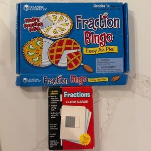 Set of 2, Learning Resources Fraction Bingo and Practice Cards (Grades 1-3)